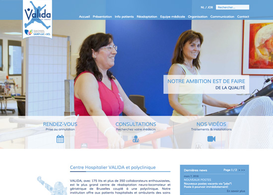 Site Internet du centre hospitalier Valida