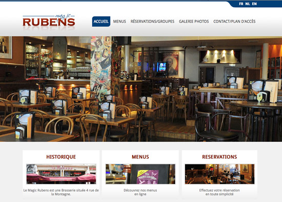 Site Internet de la Brasserie Magic Rubens