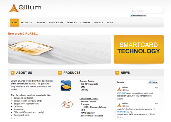 Création du site Internet Qilium Smart Card Technology